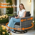 thumbnail image 4 of Vcatnet Outdoor Conversation Set, 8 Pieces Sectional Sofa with Fire Pit, All Weather Wicker Patio Furniture Set with Swivel Rocker Black, 4 of 9