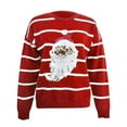 thumbnail image 5 of Sequin Santa Christmas Sweaters for Women 2025 Long Sleeve Crewneck Loose Striped Pullover Sweater Jumper Tops, 5 of 6