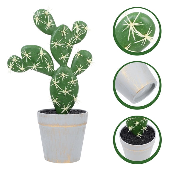 USHOBE Cactus Decor For Home 1Pack Simulation Cactus Bonsai Plastic Foam Silk Flower Photogenic Villa Decor