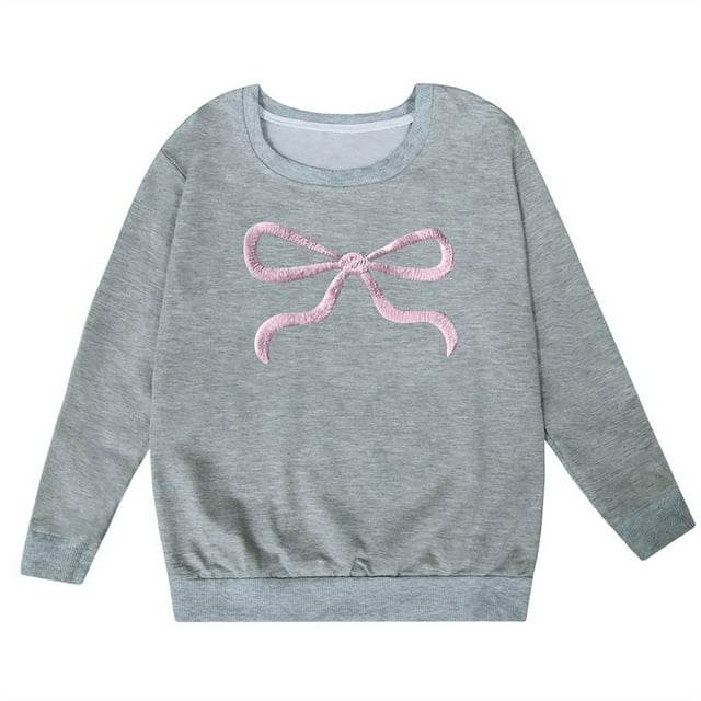 Sweat à Capuche à Manches Longues pour Filles avec Nœud Col Rond