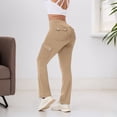 thumbnail image 4 of DHFJKG Yoga Pants Women Cargo Straight Leg Multi Pockets High Waisted Workout Sweatpants Solid Color Gym Athletic Versatile Trousers, 4 of 6