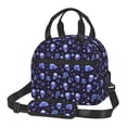 thumbnail image 1 of Balery Skull flower leaf purple Bolsa de Almuerzo Impresa, Caja de Almuerzo Reutilizable, Bolsa Térmica Aislada para Almuerzo, Bolsa Antiderrames, 1 of 7