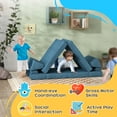 thumbnail image 6 of Qaba Modular Kids Play Couch, 12 Pcs Kids Couch Child Sectional Sofa, Playroom Bedroom Furniture for Boys and Girls, Blue, 6 of 10