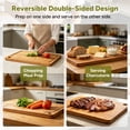 thumbnail image 6 of OVINESY Bamboo Cutting Board Set with Storage Stand, 4 Pcs Wood Cutting Boards for Kitchen, Deep Juice Grooves, Knife-Friendly Surface, Space-Saving Charcuterie & Meal Prep Board Set for Home Kitchen, 6 of 9