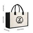 thumbnail image 4 of SDJMa Initial Printed Canvas Tote Bag, Personalized Shoulder Handbag with Inner Zipper Pocket, Open Beach Bag for Vacation, Present Bag for Wedding, Birthday, Holiday, 4 of 8