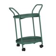thumbnail image 5 of yotijay 2 Tier Round Side Table Metal 2 Tier Serving Trolley with Wheels for ,Office green, 5 of 9
