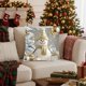 thumbnail image 5 of Herunwer Linen Plush Cartoon Snowman Print Pillowcase, Christmas Decorative Pillow Pillowcase (Without Pillow core), 5 of 6