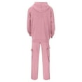 thumbnail image 6 of 2PC Sweatsuit for Men Long Sleeve Zip Up Hoodie Cargo Sweatpants Loungewear Outfits with Pockets Pink 2XL, 6 of 7