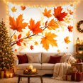 thumbnail image 3 of Vibrant Maple Leaves Against Soft Cream Brushstrokes Nostalgic Watercolor for Nature Enthusiasts Bohemian Art Decor Autumn Gift Tapestry Wall Hanging for Living Room and Dorm, 3 of 7