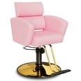 thumbnail image 2 of Baasha Premium Pink Gold Salon Chair, Sleek and Modern Styling Chair with Soft Leather Upholstery, Adjustable Height, and Heavy-Duty Base - Comfortable Hair Salon Chair for Hair Stylist, 2 of 8