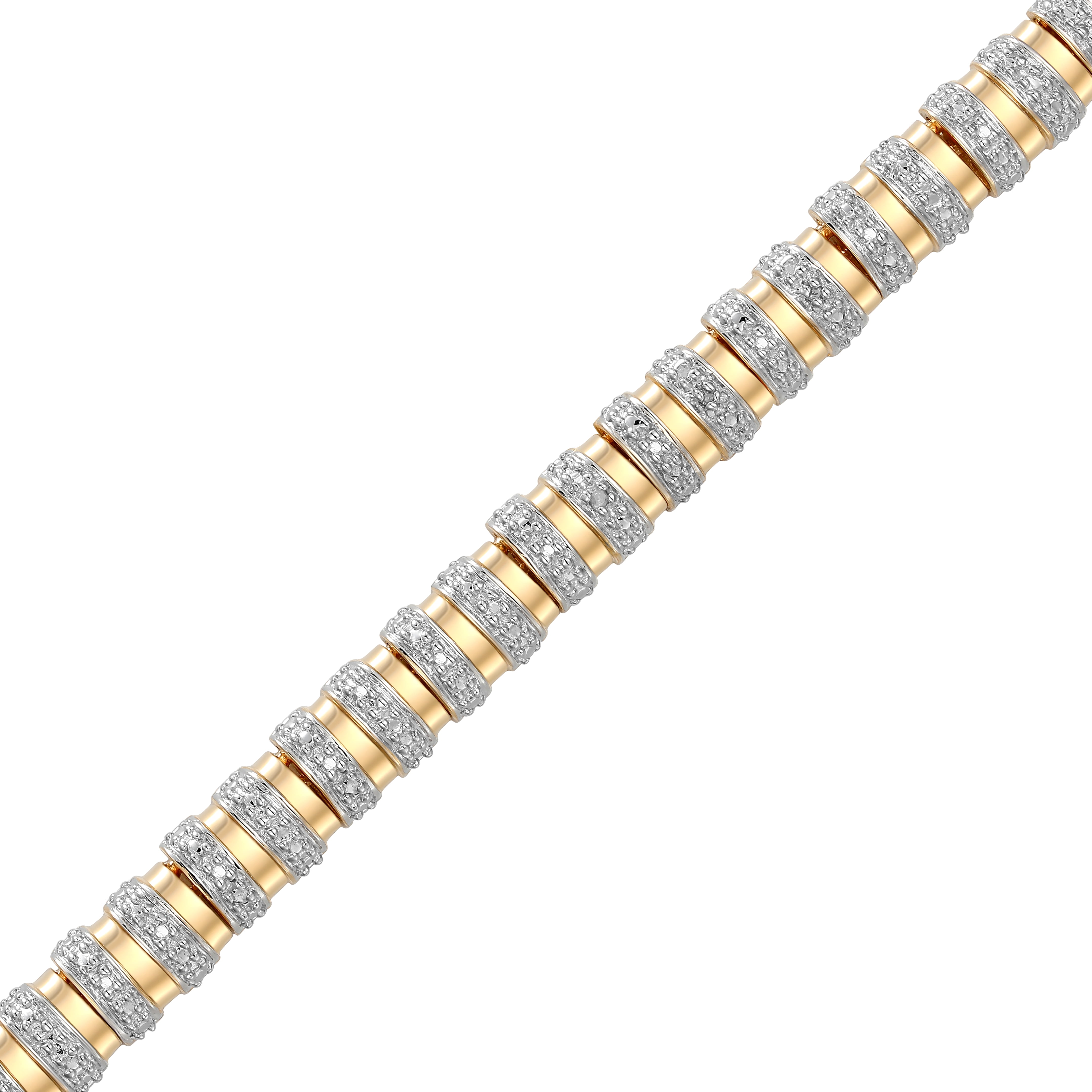 Forever Facets Diamond Accent Twist Necklace in 18k Yellow Gold over Bronze, Adult Female