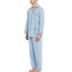 thumbnail image 2 of GLOBAL Conjuntos de Pijamas de Algodón para Hombre, Ropa de Dormir de Manga Larga con Botones, Ropa de Dormir Cómoda, Conjunto de Pijama Suave con Rayas Azules y Negras S, 2 of 5