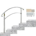thumbnail image 1 of VEVOR Handrail Stair Railing Handrails 4-Step Handrail Fits 1 or 4 Steps Matte White Stair Rail Wrought Iron Handrail with Installation Kit Hand Rails for Outdoor Steps, 1 of 9
