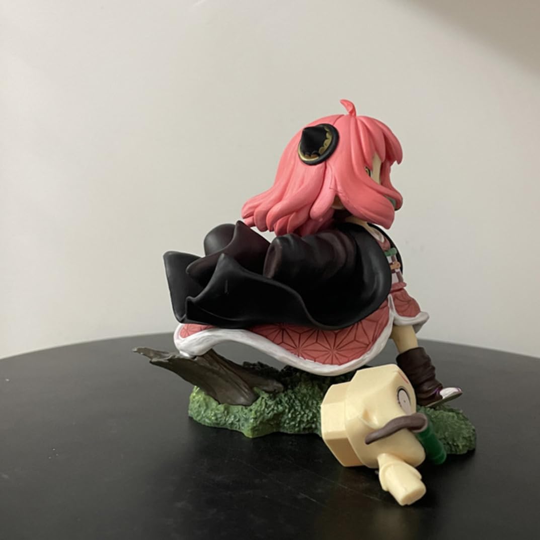 New Kamado Nezuko (Anya Forger Ver) Character Anime Model Statue Action Figures Desktop Ornament Popular Decorations Fan Souvenirs Creative Gift Collectable