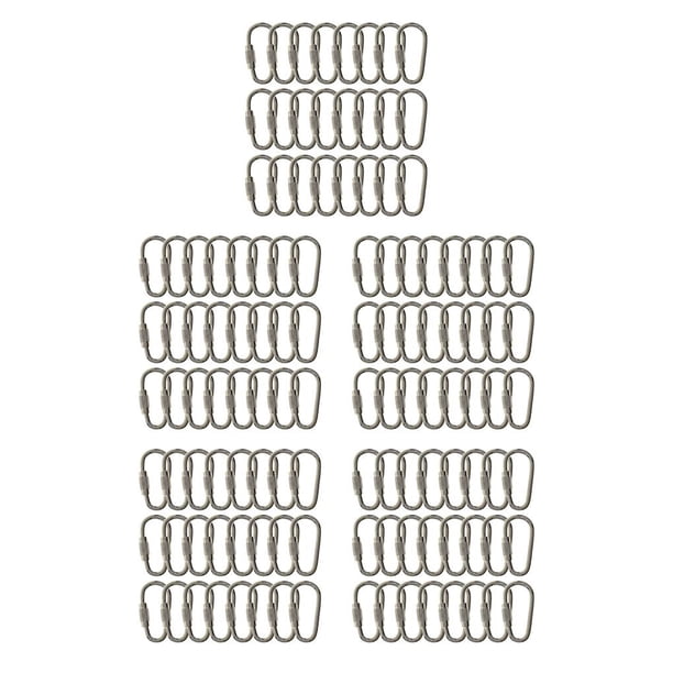Advancent Paquete de 24 ganchos para llavero de mosquetón con anillo en D, mosquetones para mochila, Clips, soporte para llavero, regalos, plata Type2 NO2