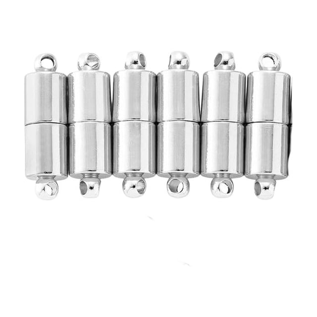 Ohmyroo 6-Piece Customizable Magnetic Safety Buckles for Jewelry Steel-Alloy