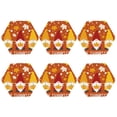 thumbnail image 2 of Pofeuu Happy Thanksgiving Three Gnomes Print Leather Coasters Set of 6, Round Cups Mugs Mat Pad for Home Kitchen Heat Resistant Drink Coasters,Hexagon, 2 of 7