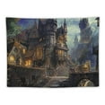 thumbnail image 5 of Creowell  Castle Full Moon Night Tapestry, Wolf Fantasy Medieval Town Wall Hangings Tapestry for Bedroom Living Room Office Dorm Man Cave Background 40x60inch, 5 of 6