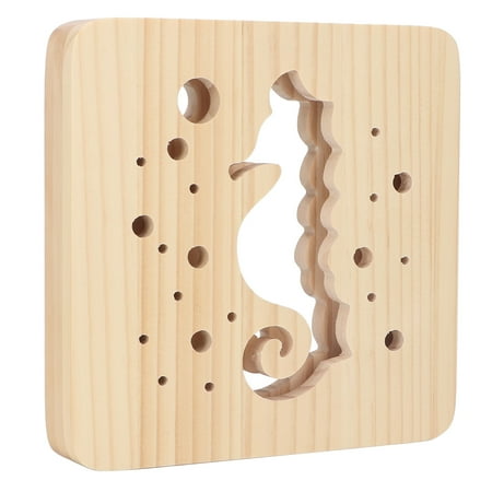 

Wooden 3D LED Light Hollow Seahorse Pattern USB Power Supply 2W Pine Wood Animal Night Lamp for Office