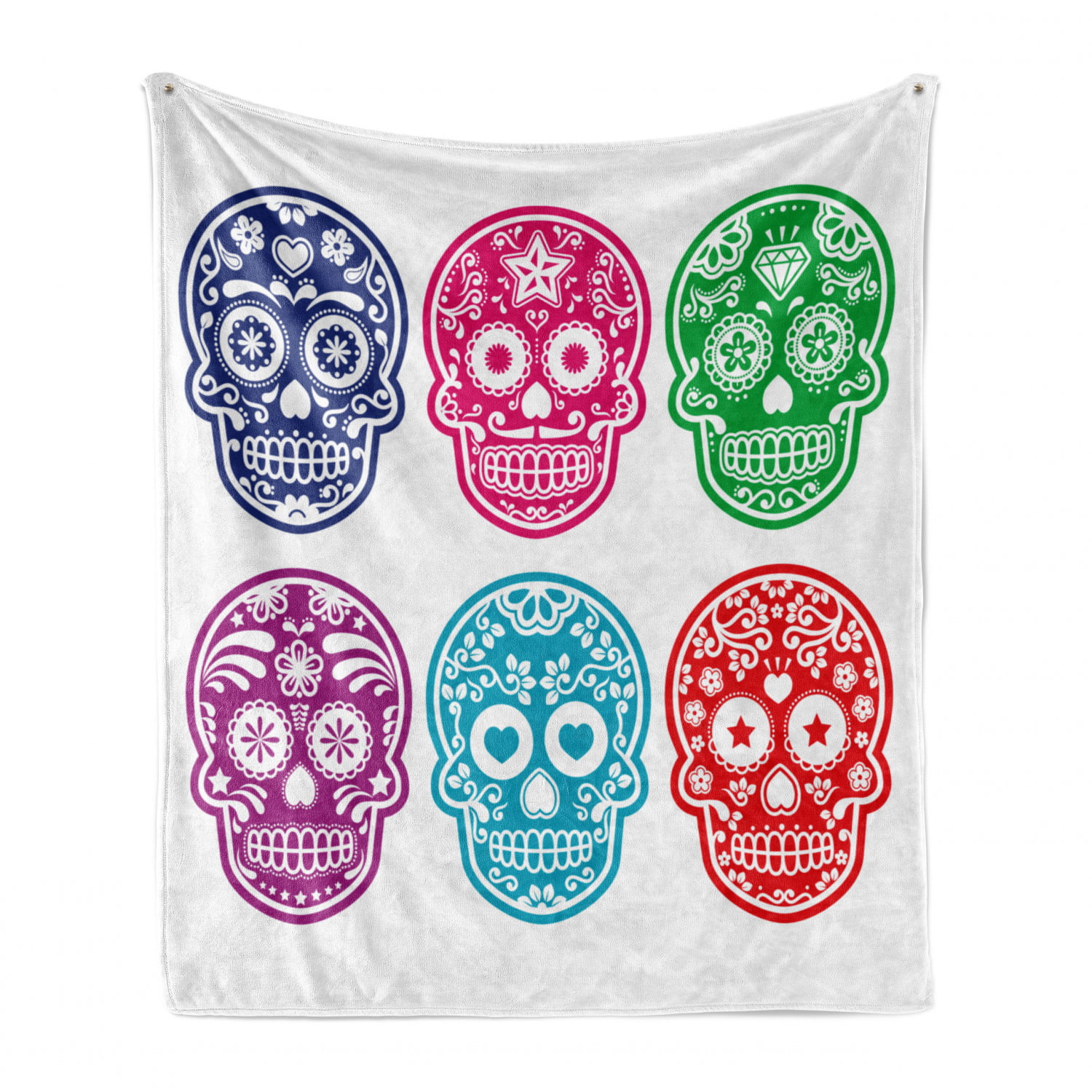 Scared Floral Skull Blanket Throws Lightweight Ultra-Soft Micro Fleece Throw Blankets Fit Couch Bed Sofa Chair 60X50 