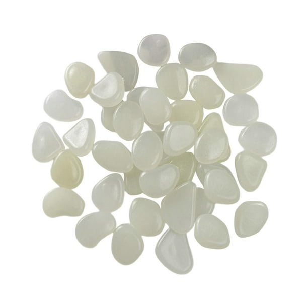 50 piedras luminosas que brillan en la oscuridad, grava, manualidades, piedras luminosas Blanco