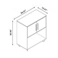 thumbnail image 5 of Modern Minimalist Easy to Assemble Storage Cabinet with 2 Doors and Sturdy Metal Legs, Accent Side 26 inch L Free Standing Cabinet for Living Room, Kitchen or Bedroom (White), 5 of 6