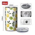 thumbnail image 4 of 20oz Coffee Tumblers Yellow Lemon Fruits White Pattern Stainless Steel Vacuum Insulated Travel Tumbler Coffee Cups Mug with Lid and Straw with Cleaning Brush for Cold & Hot Drinks, 4 of 5