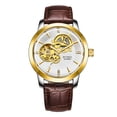 thumbnail image 2 of Reloj para hombre, reloj mecánico automático, luminoso, resistente al agua, con correa hueca, reloj dorado para estudiantes, 2 of 2
