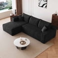 thumbnail image 3 of Lunale 95" L-Shaped Modular Sectional Sofa, No Assembly Required, Boneless Corduroy Cloud Couch for Living Room, Black(Left Facing Chaise), 3 of 7