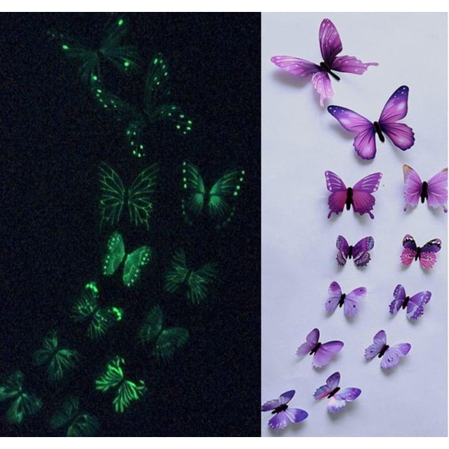 UHUSE 3D three-dimensional luminous simulation butterfly luminous sticker