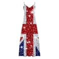 thumbnail image 5 of TaTaai Women's Casual Union Jack Print Dress with Round Neck, Short Sleeves, and Comfortable Ankle-Length Fit Gift, 5 of 8