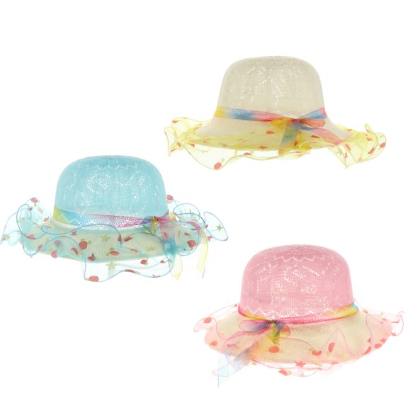 Zehuanyu 3pcs Breathable Baby Sunshade Hat Adorable Beach Hat Practical Straw Hat