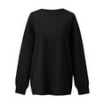 thumbnail image 7 of Evdexr Womens Sweatshirts Long Sleeve Oversized Fleece Crew Neck Solid Color Casual Loose Pullover 2025 Winter Clothes Black S, 7 of 7