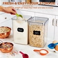 thumbnail image 4 of GARITIN Food Storage Containers with Lids Airtight, 2 Pack 6.5L Large Plastic Kitchen and Pantry Storage for Cereal Flour Sugar Rice, Clear, 4 of 7