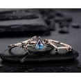 thumbnail image 4 of 3PCS Vintage Kite Cut Alexandrite Engagement Ring Set, V Shape Rose Gold Black Moissanite Promise Ring, Bridal Set Wedding Ring Gift for her, 4 of 5