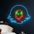 thumbnail image 2 of Handmadetneonsign Palm Tree Reflection Disc Led Sign, Tropical Disc Neon Light, Record Disc Neon, 2 of 5