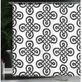 thumbnail image 4 of Ambesonne Irish Shower Curtain, Old-Fashion Knot Motifs, 69"Wx84"L, Black White, 4 of 5