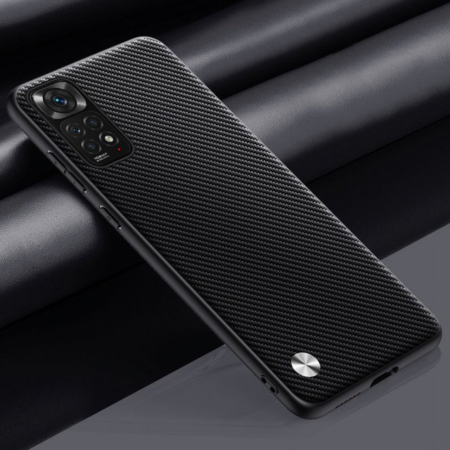 Luxury PU Leather Case For Xiaomi Redmi Note 11S 11 Pro Back Cover Matte Silicone Protection Phone Case For Redmi Note 11E Pro Matte Black For Redmi Note 11S
