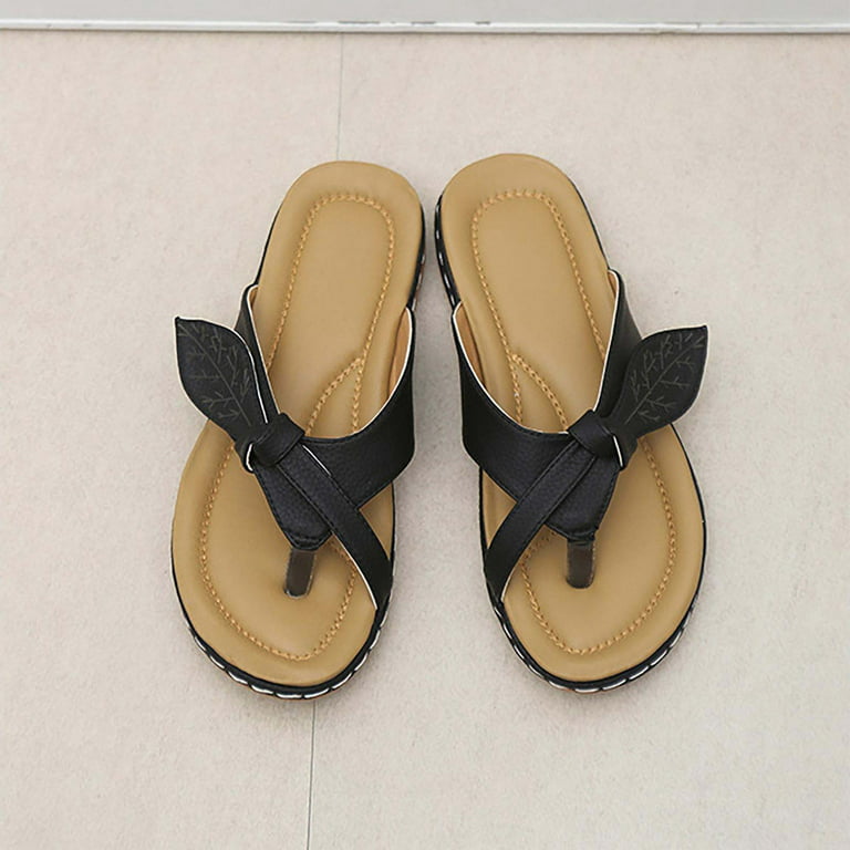 Kayannuo Beach Sandals Clearance Slipper Woman Sandal Wedges Womens Summer  Fashion Casual Ethnic Style Flip Flops Flat Bottom Sandals Womens Slippers