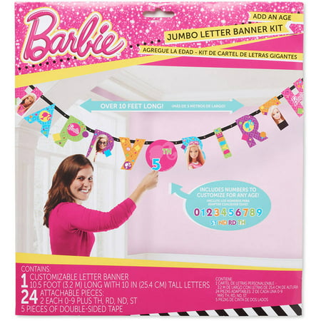 Barbie  Add an Age Birthday  Party  Banner Party  Supplies  