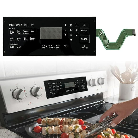DG34-00020A Range Membrane Switch Touchpad Compatible with Samsung Electric Ranges Ovens NE595R0ABSR，NE59J3420SS，NE594R0ABSR, NE59J3420SB, NE59J3421SS, Replaces AP5623392, PS4240764。