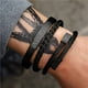 thumbnail image 5 of Pulsera para mujer, regalo para mujer, 3 piezas/juego, pulsera de acero de titanio con números romanos y hebilla de herradura para hombre., 5 of 5