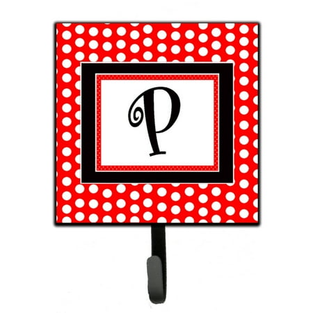 

Carolines Treasures CJ1012-PSH4 Letter P Initial - Red Black Polka Dots Leash or Key Holder 7Hx4.25W multicolor