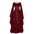thumbnail image 2 of HAJWOH Halloween Costume Women Dresses Retro Long Sleeve Irish Halloween Dress Flowy Party Gown, 2 of 7