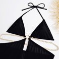 thumbnail image 6 of Herrnalise Women's Bikini Sets Colorblock Trim 2 Piece High Waisted Swimsuit Scoop Neck Adjustable Spaghetti Straps Bathing Suit, 6 of 6