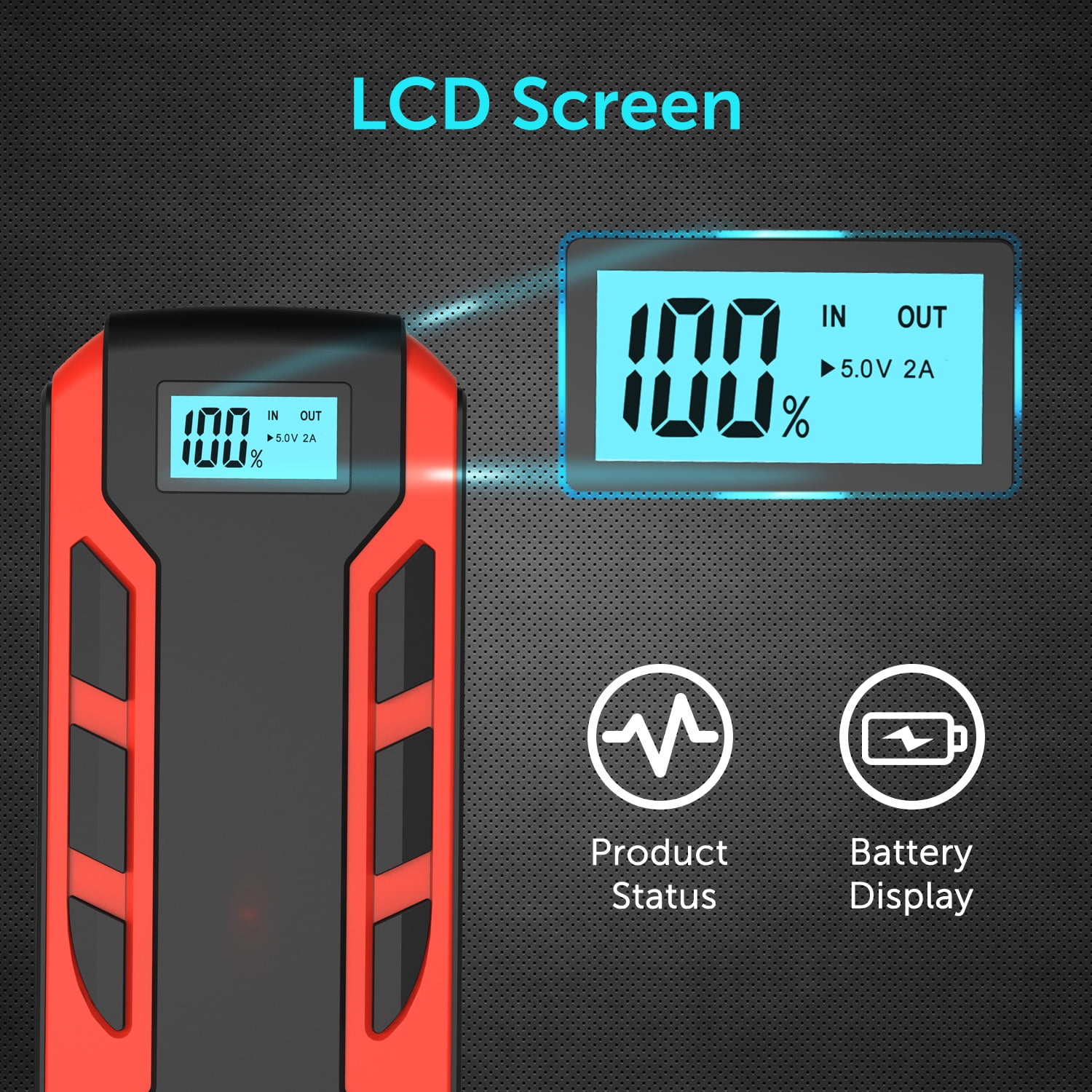 Alpha Digital 800A Portable Car Jump Starter 10,000mAh 6.0L Gas/3.0L Diesel