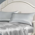 thumbnail image 6 of Silk Satin Pillow Cases Standard Size Set of 2 with Envelope Closure Skin & Hair Friendly Gifts for Women Men, 20"x 30" Queen Size, Silver, 6 of 7