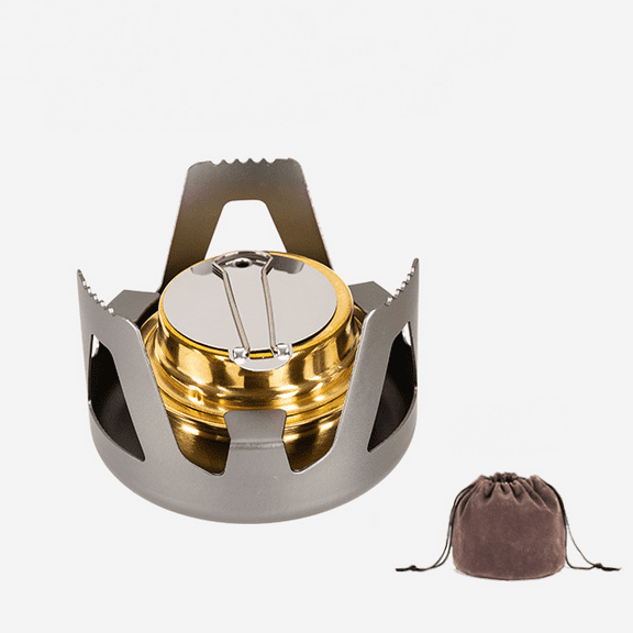 Lightweight Portable Alcohol Stove Mini Brass Burner with Aluminium Stand