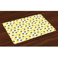 Pineapple Placemats Set of 4 Star Patterned Arrangement of Exotic