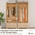 thumbnail image 6 of Brafabhome 71"H Armoire Wardrobe Closet with 2 Drawers, Farmhouse 2 Doors Armoire Cabinet with Hanging Rod, Modern Freestanding Wardrobe Clothes Cabinet for Bedroom | Nature(3 Set), 6 of 7